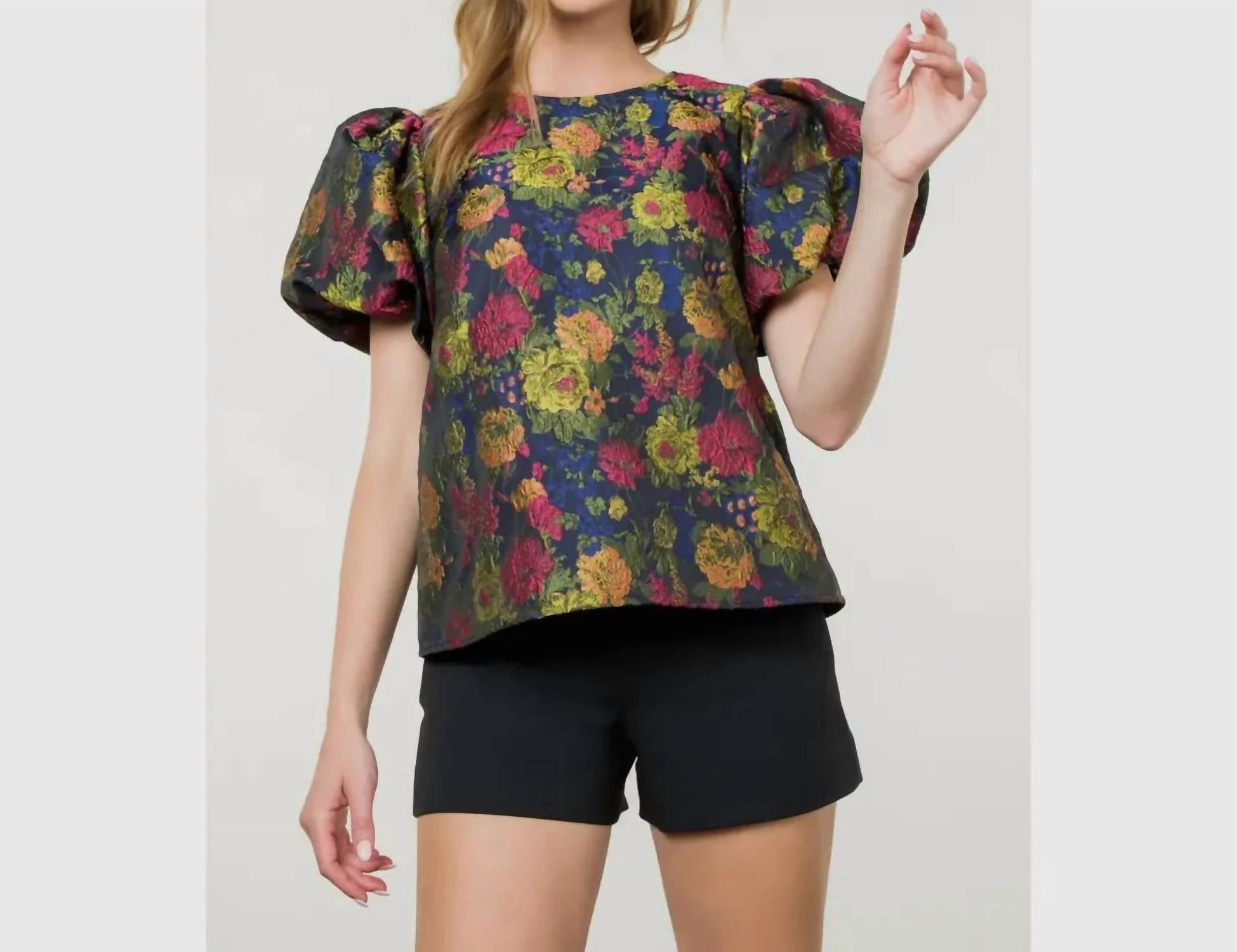 Thml - Puff Sleeve Textured Detail Top