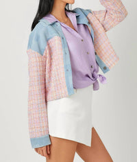 Mystree - Mixed Feelings Denim & Tweed Jacket