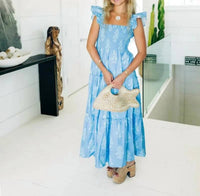 Sail To Sable - Flutter Sleeve Maxi Dress