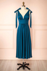 Cinderella Divine - Audrey Tea Length Satin A-line Dress