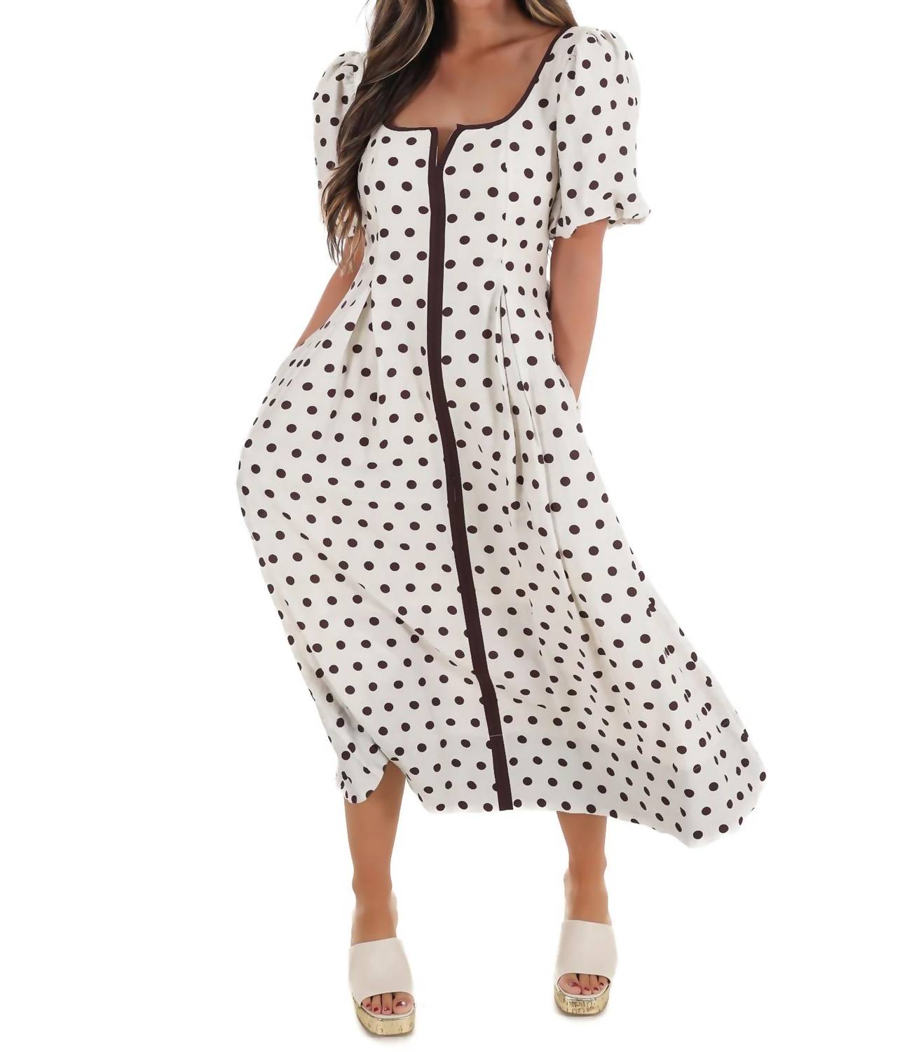 Entro - Sweet Like Summer Polka Dot Midi Dress