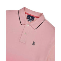 Psycho Bunny Men's Ghent Polo in pink - men's shirt - detail view