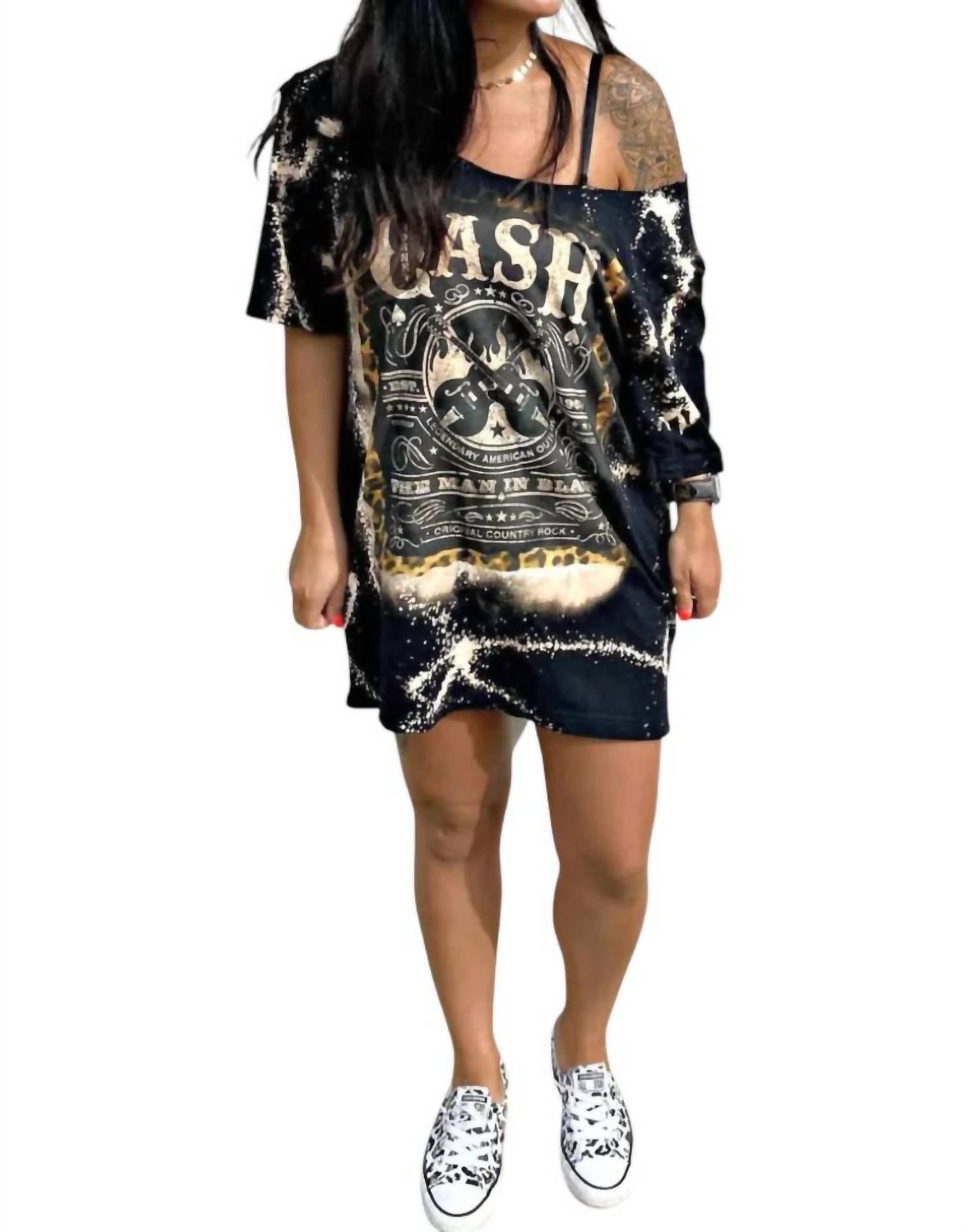 Gabriella Clothing - Cash Off-Shoulder T-Shirt Dress