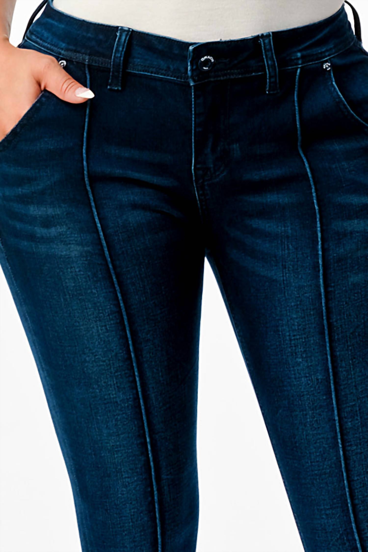 Grace In La - Mid-rise Center Seam Denim Jean