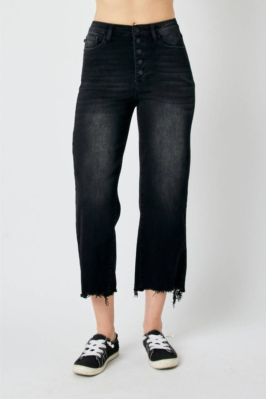 Judy Blue - High Waist Destroy Raw Hem Crop Jeans