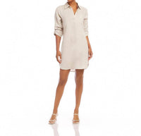 Karen Kane - Roll Tab Linen Shirtdress