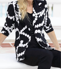 Frank Lyman Beata Abstract Chain Print Blazer in black - women's jacket - alternate view