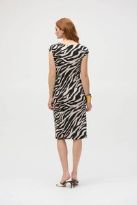 Joseph Ribkoff - Animal Print Cowl Neck Sheath Dress