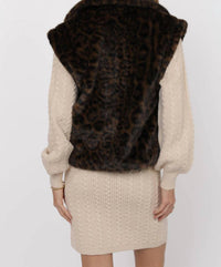 Sage The Label - Waverly Leopard Faux Fur Oversized Vest