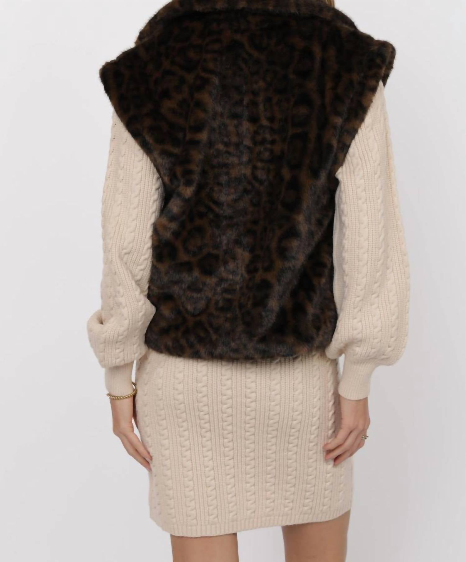 Sage The Label - Waverly Leopard Faux Fur Oversized Vest