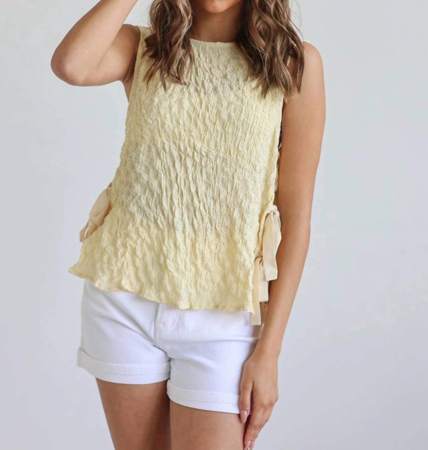 &Merci - Soleil Side-tie Crinkle Tank