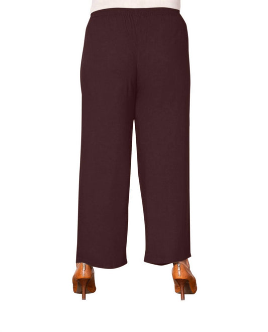 On The Plus Side - Essential Wide Leg Rayon Pants - Plus