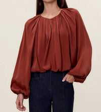 Rebecca Taylor Lillith Bubble Top in aberdeen - women's blouse - view 4