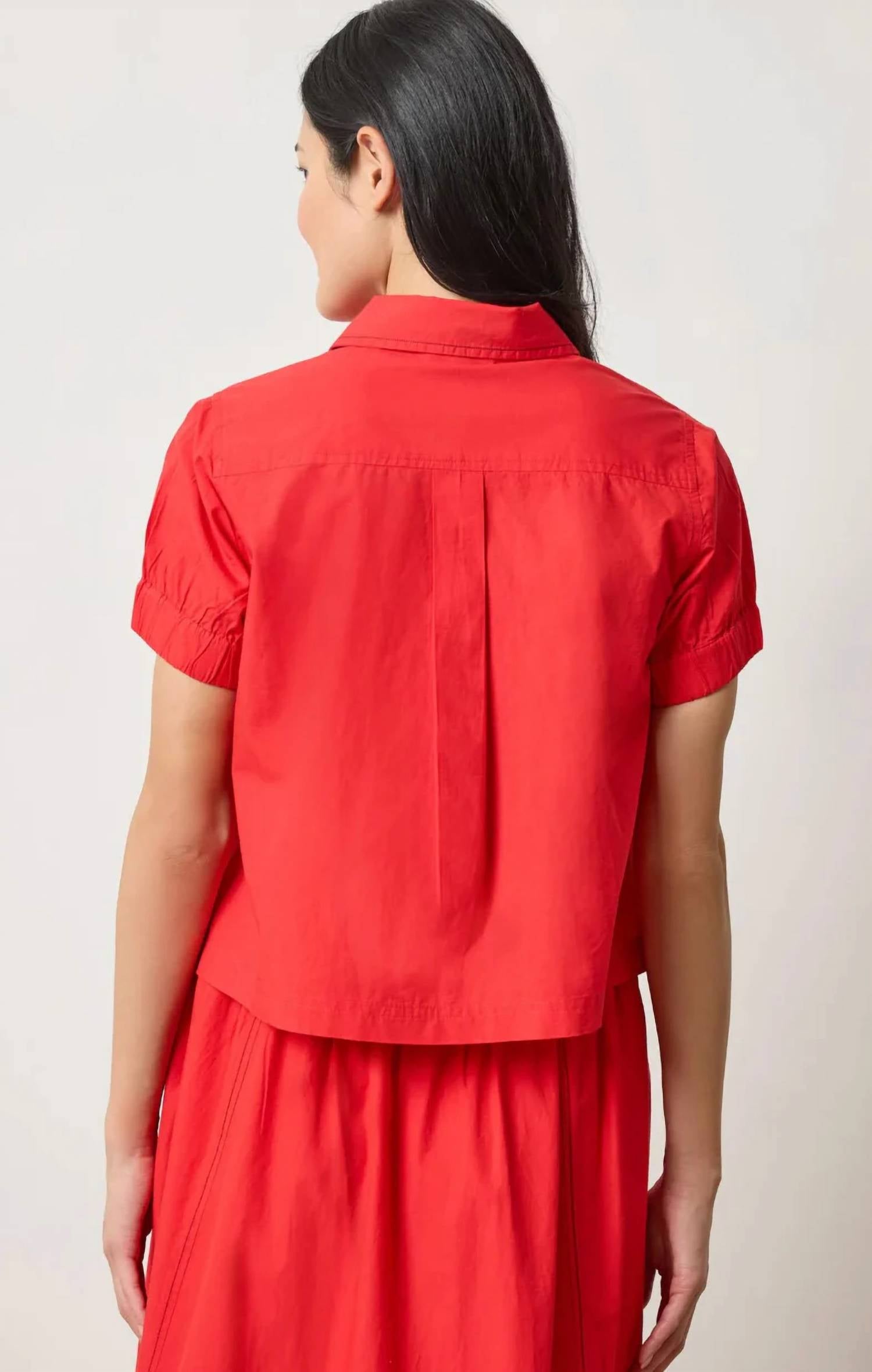 Lilla P - Elastic Cuff Button Down Top
