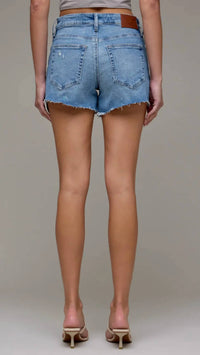 Hidden - Mid Rise Distressed Jean Shorts