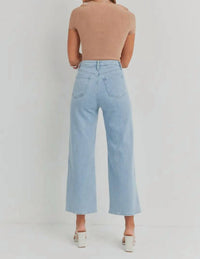 Just Black Denim - Cargo Pocket Wide Leg High Rise Jeans