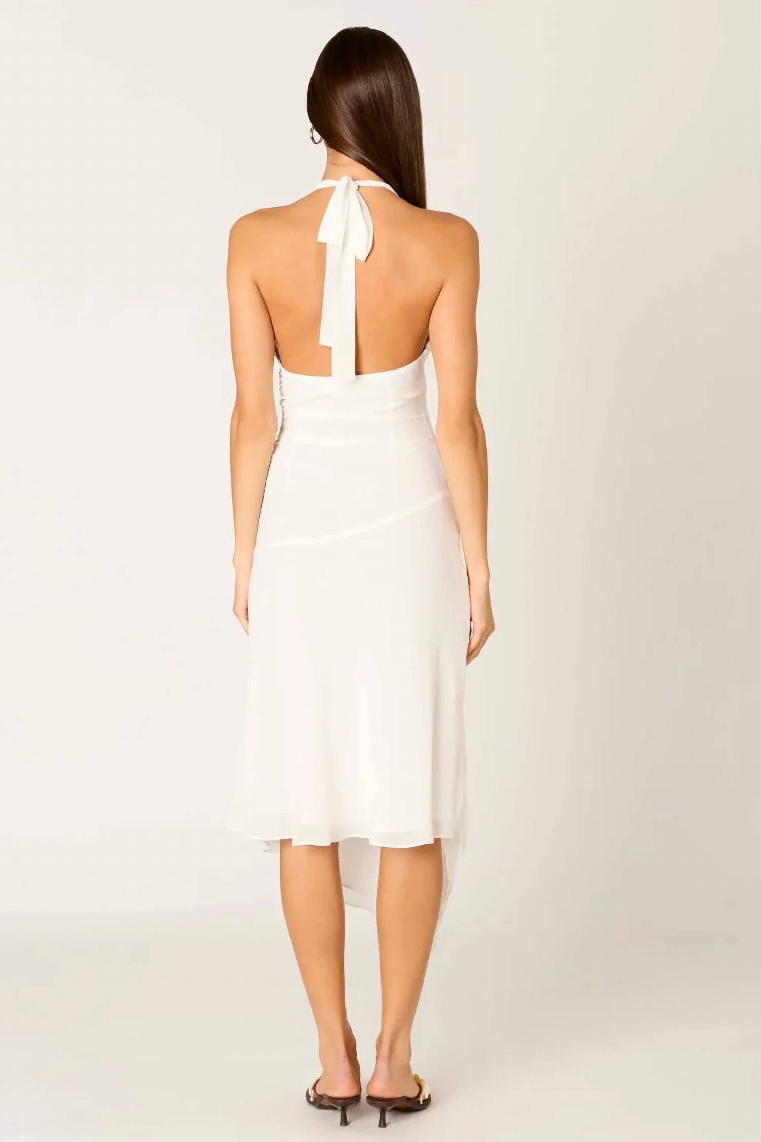 Nia - Salvatore Halter Asymmetrical Midi Dress