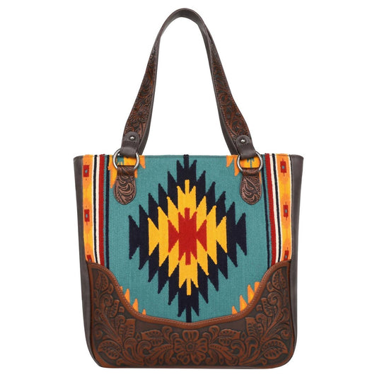Montana West - Aztec Tapestry Tooled Collection Concealed Carry Oversized Tote