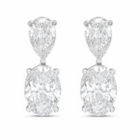Diana M Jewels - Women's Pear Lab-grown Diamond Stud Earrings (12.00 Ct Tcw) - Luxe