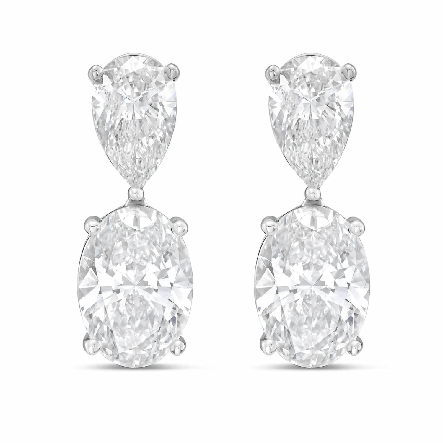 Diana M Jewels - Women's Pear Lab-grown Diamond Stud Earrings (12.00 Ct Tcw) - Luxe