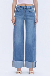 Vervet By Flying Monkey - High Rise Cuffed Wide Jeans