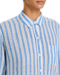 Rails Charli Button Up Shirt in atlantis stripe - women's long sleeve top - alternate view