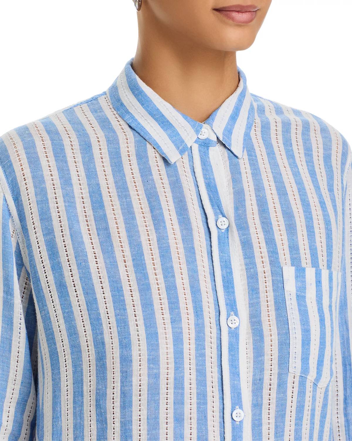Rails Charli Button Up Shirt in atlantis stripe - women's long sleeve top - alternate view