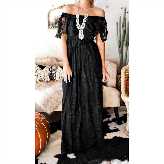 Lace Off Shoulder Maxi Dress