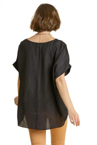 Umgee - Animal Jacquard Dolman Sleeve Top