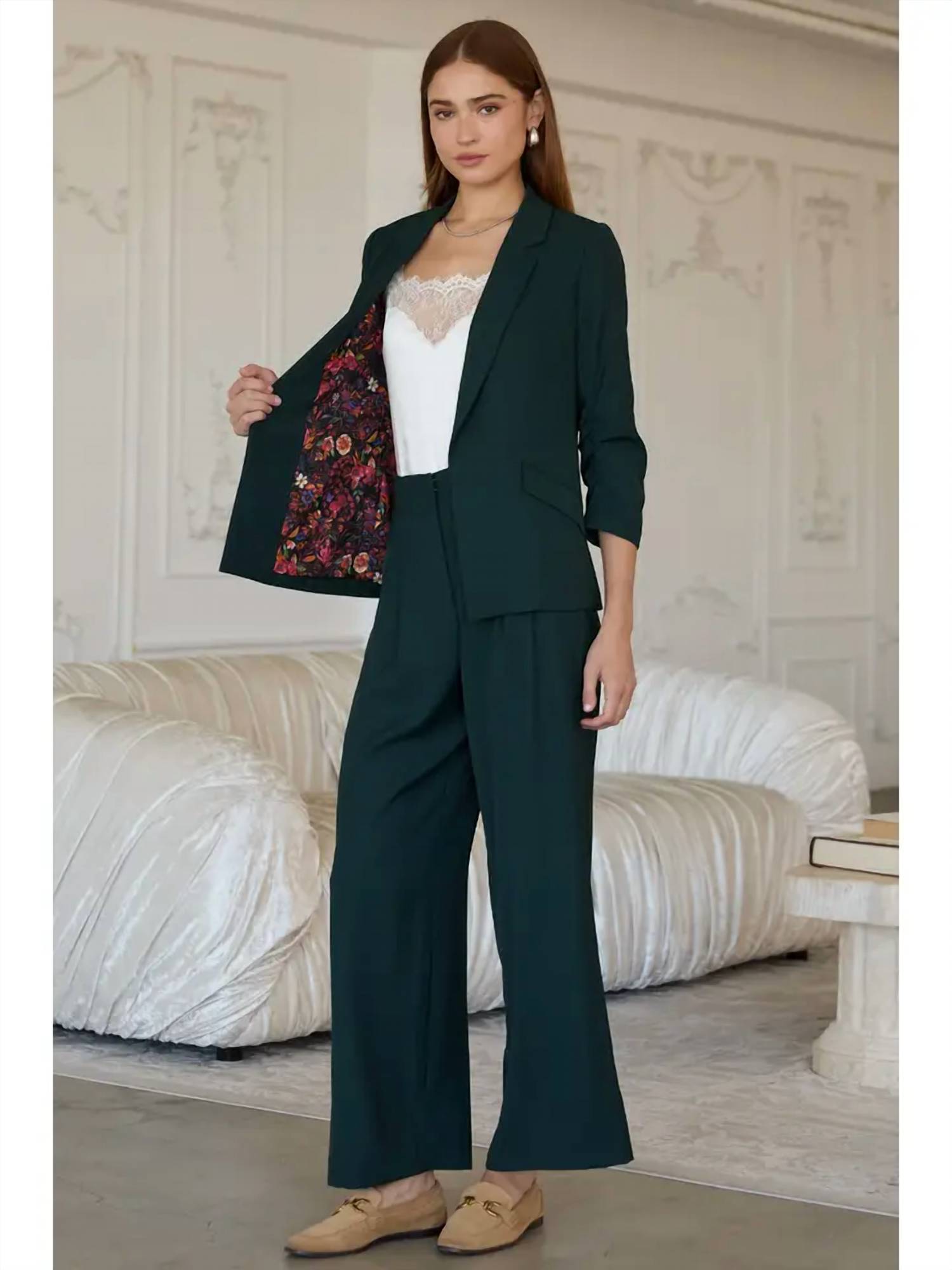 Skies Are Blue - Shirred Sleeve Blazer