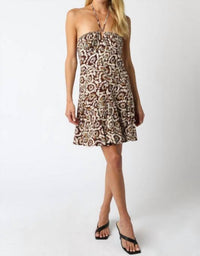 Olivaceous - Adaline Halter Mini Dress