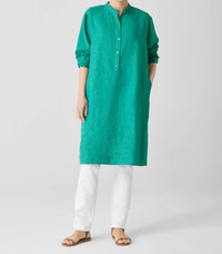 Eileen Fisher - Washed Organic Linen Délavé Shirtdress