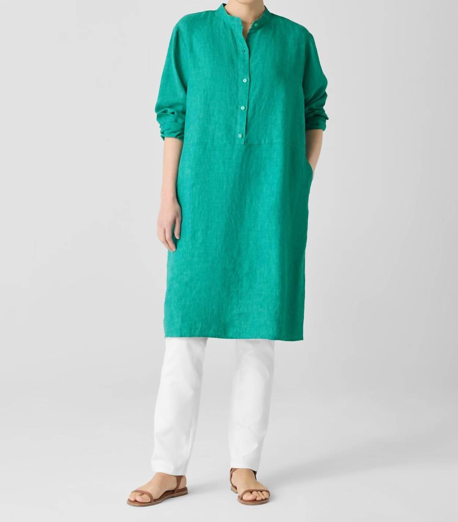 Eileen Fisher - Washed Organic Linen Délavé Shirtdress