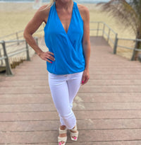 Veronica M - Azure Surplice Top