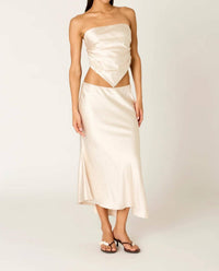 Nia - Beatrice Satin Midi Skirt