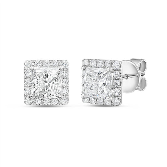 Diana M Jewels - Women's Princess Lab-Grown Diamond Stud Earrings (8.00 Ct) - Elegant Plus