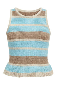 Another Love Women's Jenna Peplum Top in stripe - women's blouse