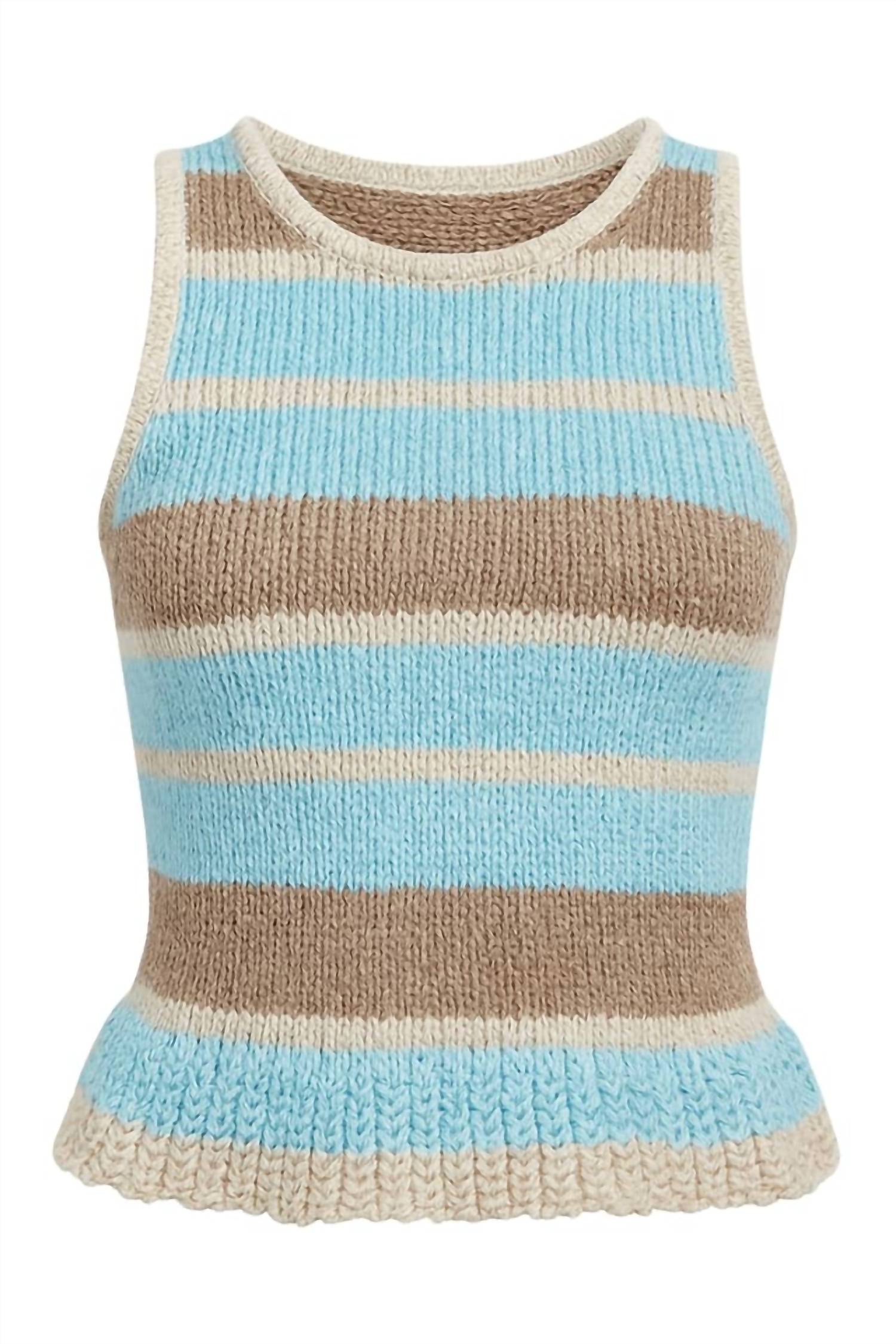 Another Love Women's Jenna Peplum Top in stripe - women's blouse