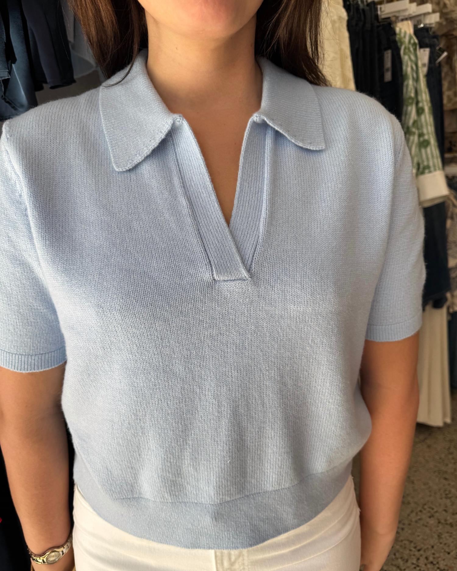ASTR Women's Brauwin Sweater in light blue - women's t-shirt - alternate view