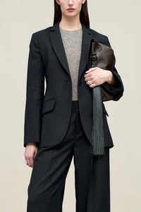KALLMEYER Raquel Single Breasted Blazer in grey plaid - women's jacket