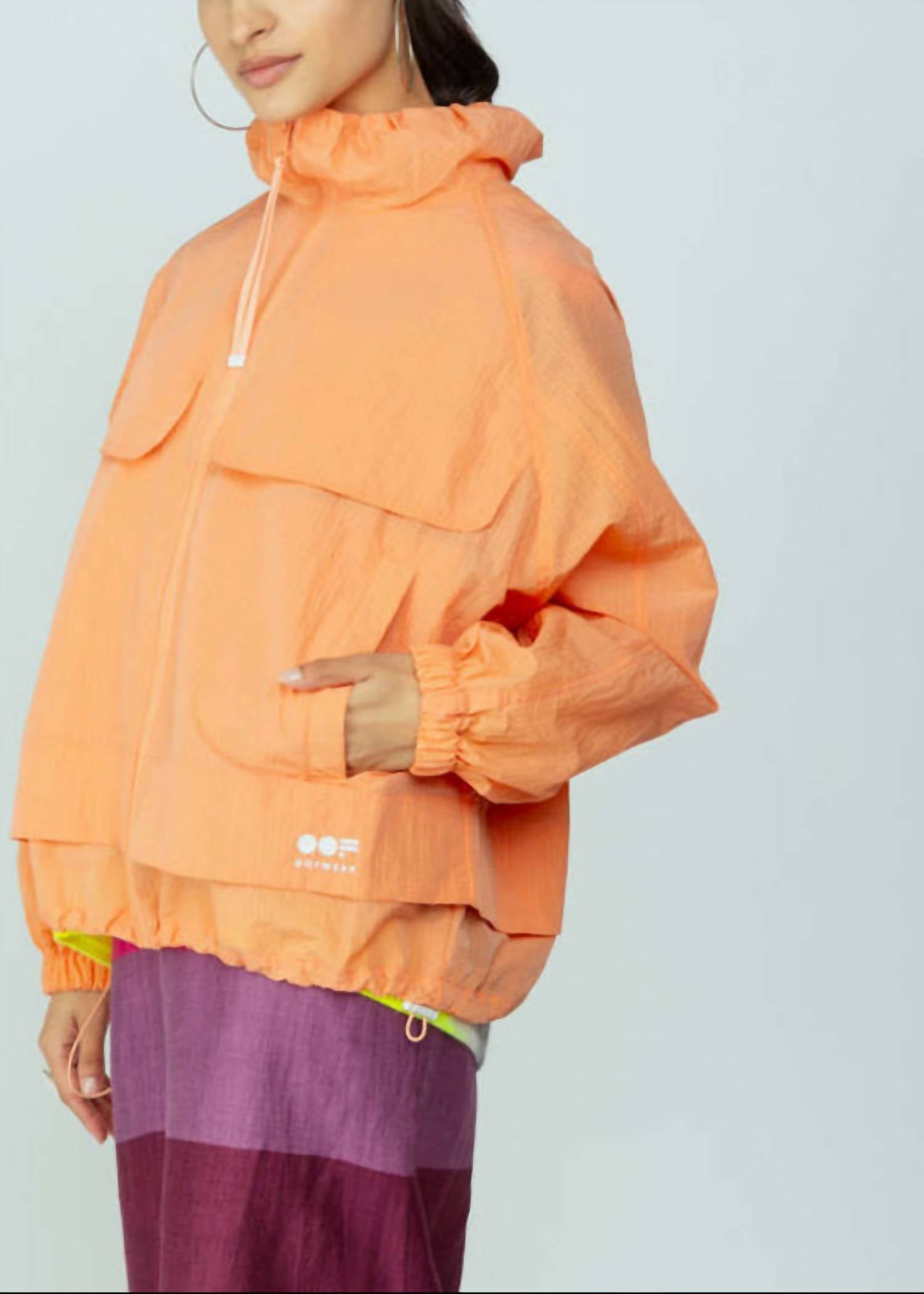 OOFWEAR Ripstop Full Zip Front Jacket in apricot - women's jacket - alternate view