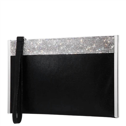 Nina - Women's Divine Reflective Suedette Crystals Wristlet Clutch