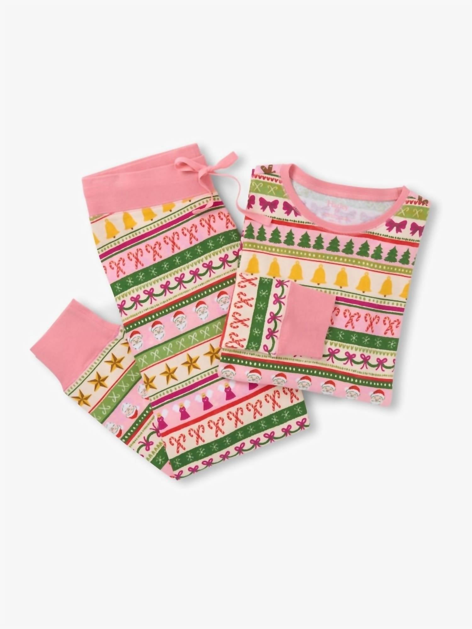 Hatley - Girl's Fun Fair Isle Christmas Rib Cotton Pajama Set