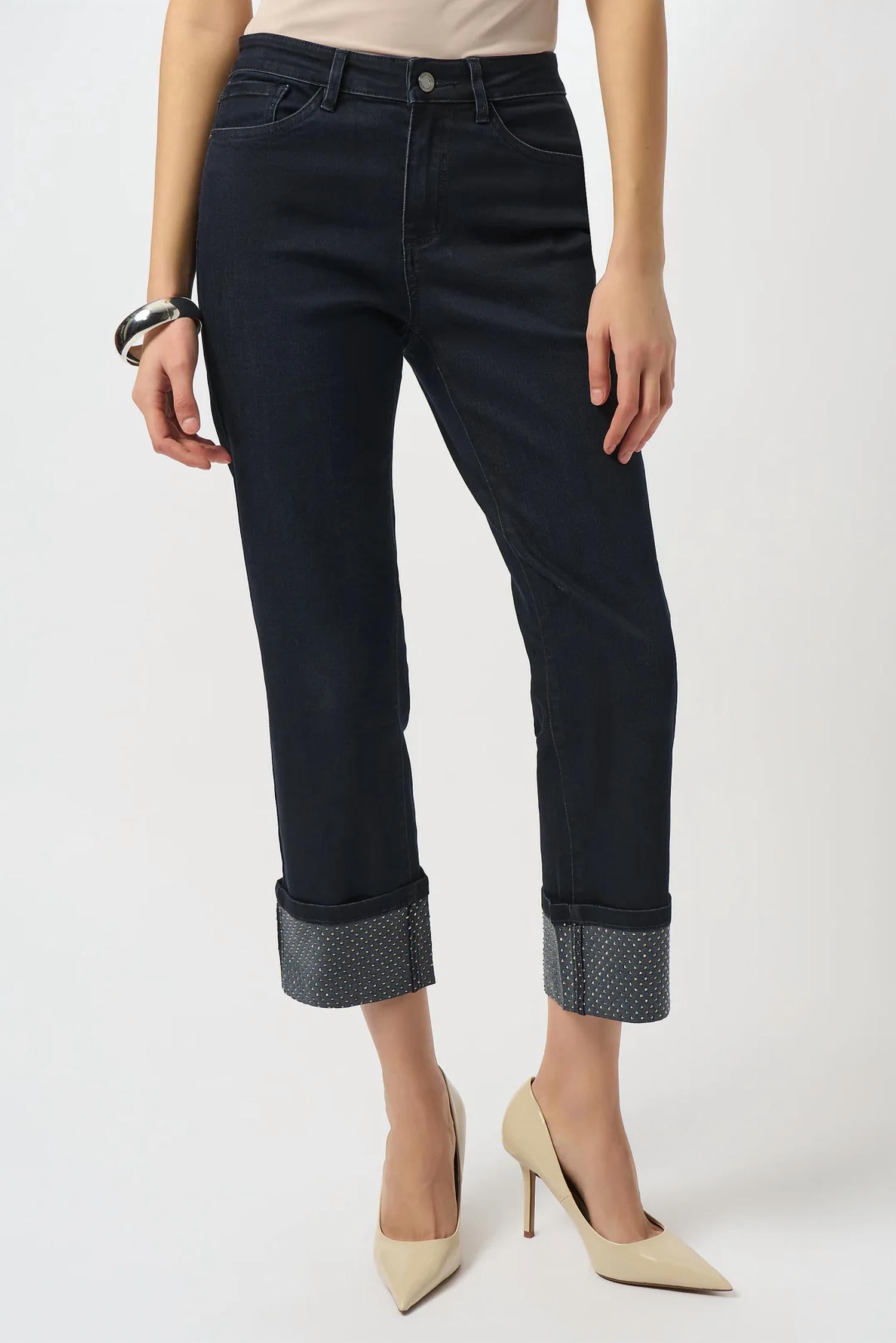 Joseph Ribkoff - Turned Hem Cropped Jeans