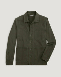 FREE FLY Folly Twill Chore Coat in dark forest - men's jacket - view 6