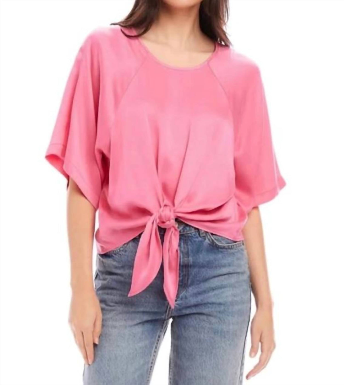 Fifteen Twenty - Tied Elbow Sleeves Top - Plus