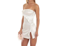 Lucy In The Sky - Women's Sasha Strapless Satin Mini Dress