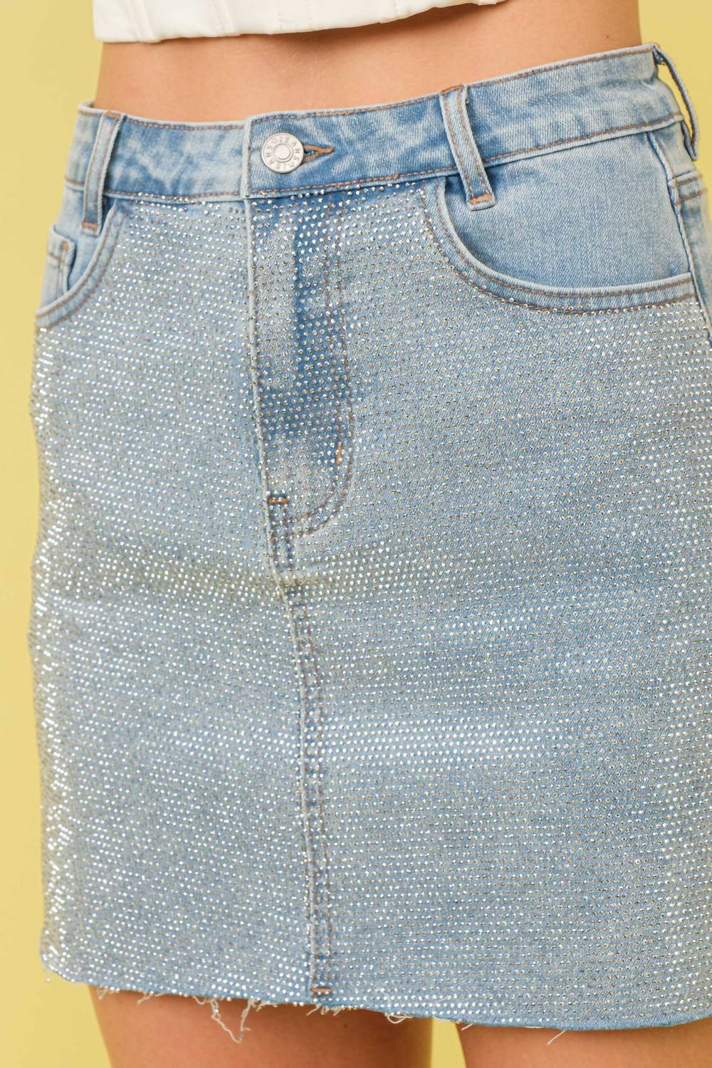 Blue B - Sparkle Studded Mini Skirt