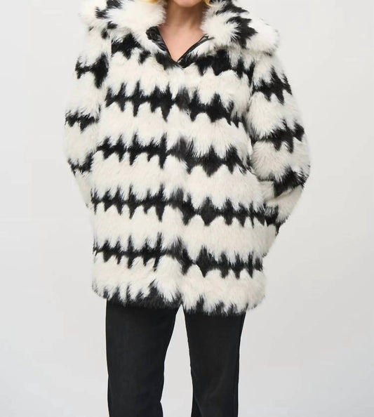 Joseph Ribkoff - Reversible Faux Fur Coat