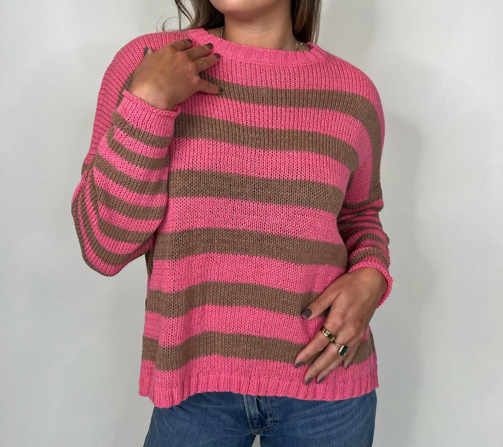 Wooden Ships - Taylor Stripe Crew Neck Sweater